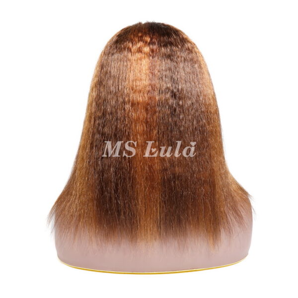 #4/27 Highlight Color Kinky Straight T Part BOB Wig - Image 2